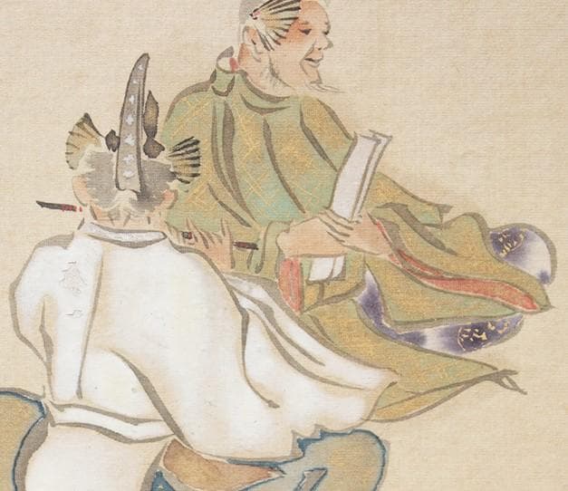 真筆】◇『 尾形光琳 絹本 人物 五枚 』◇検）尾形乾山 俵屋宗達 本