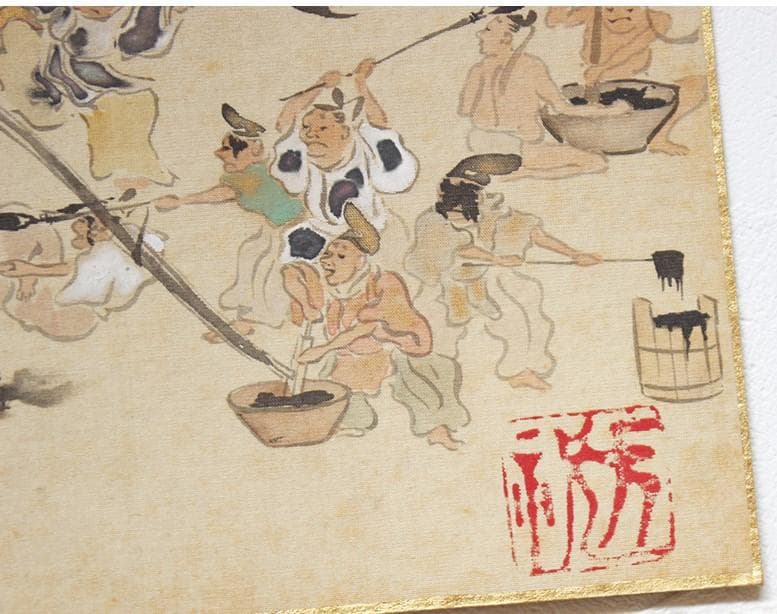 真筆】◇『 尾形光琳 絹本 人物 五枚 』◇検）尾形乾山 俵屋宗達 本