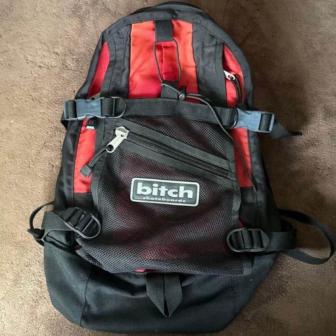 ビッチ スケートボード bitch skateboards リュック 黒/赤 - メルカリ