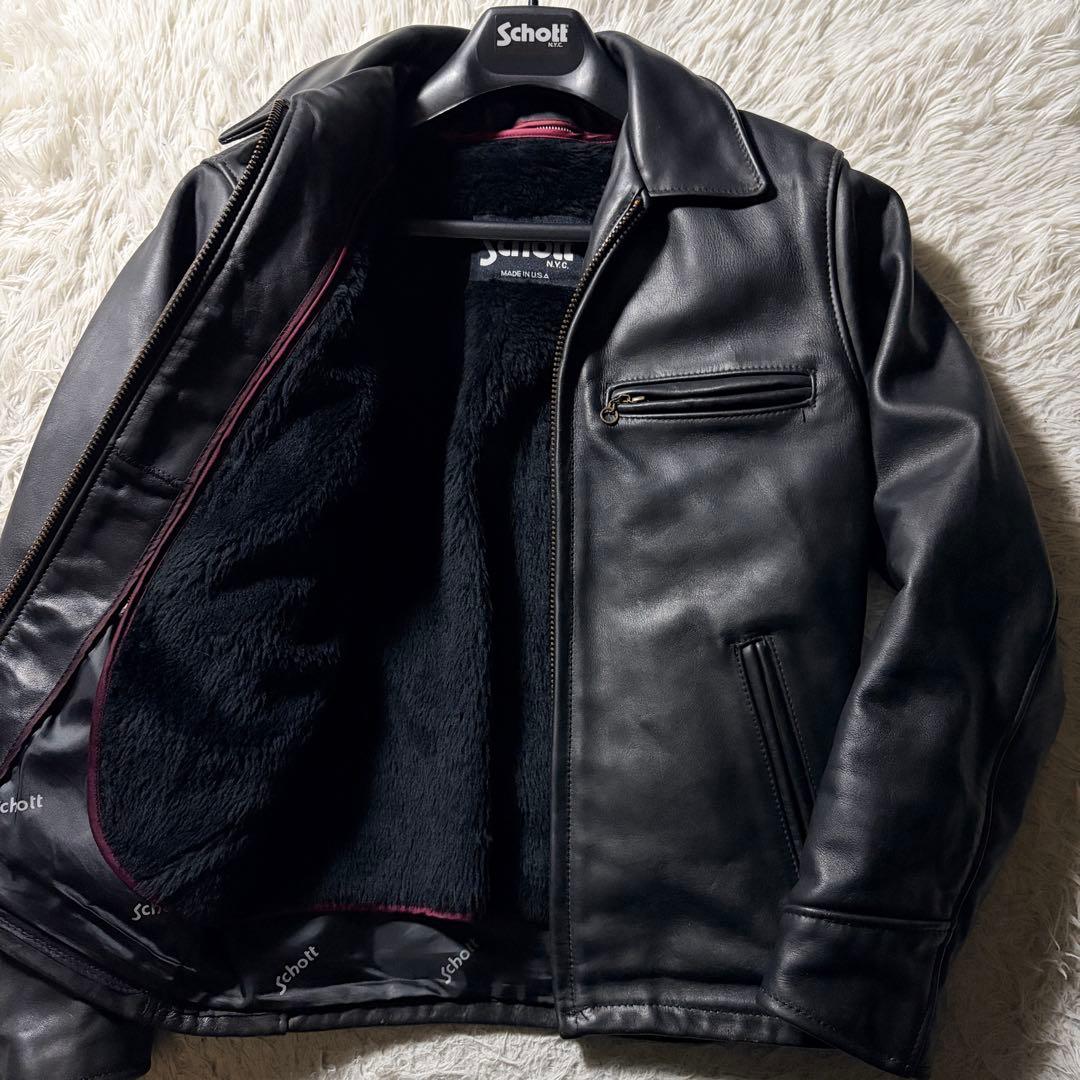 美品/希少✨schott トラッカージャケット　ライダース　ブラック　本革　34 楽天市場】【schott 神戸正規】Schott 羊革 LEATHER TRACKER JACKET