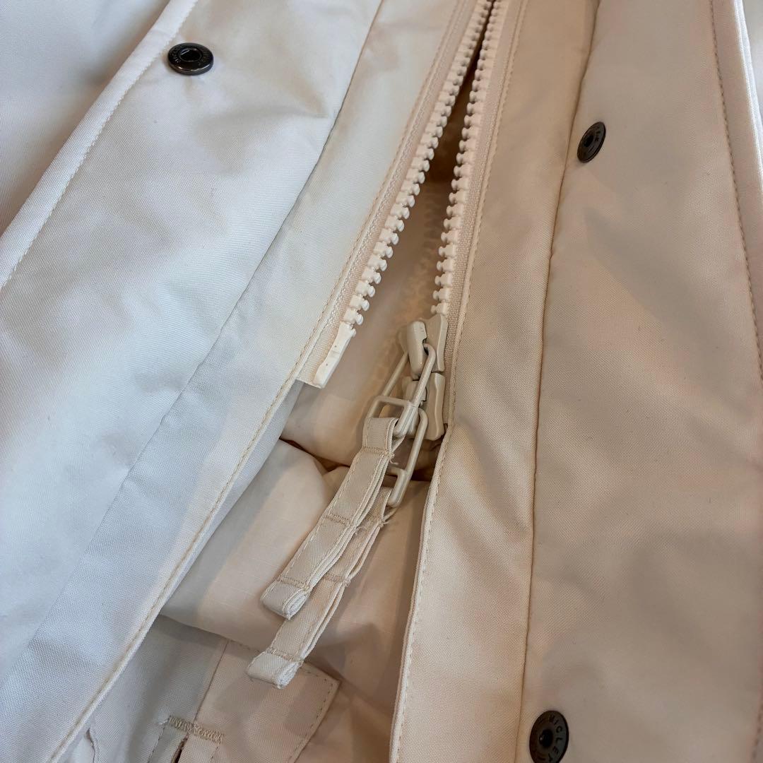 スピックアンドスパン 撥水フーデッドダウンコート 34 ホワイト 24AW