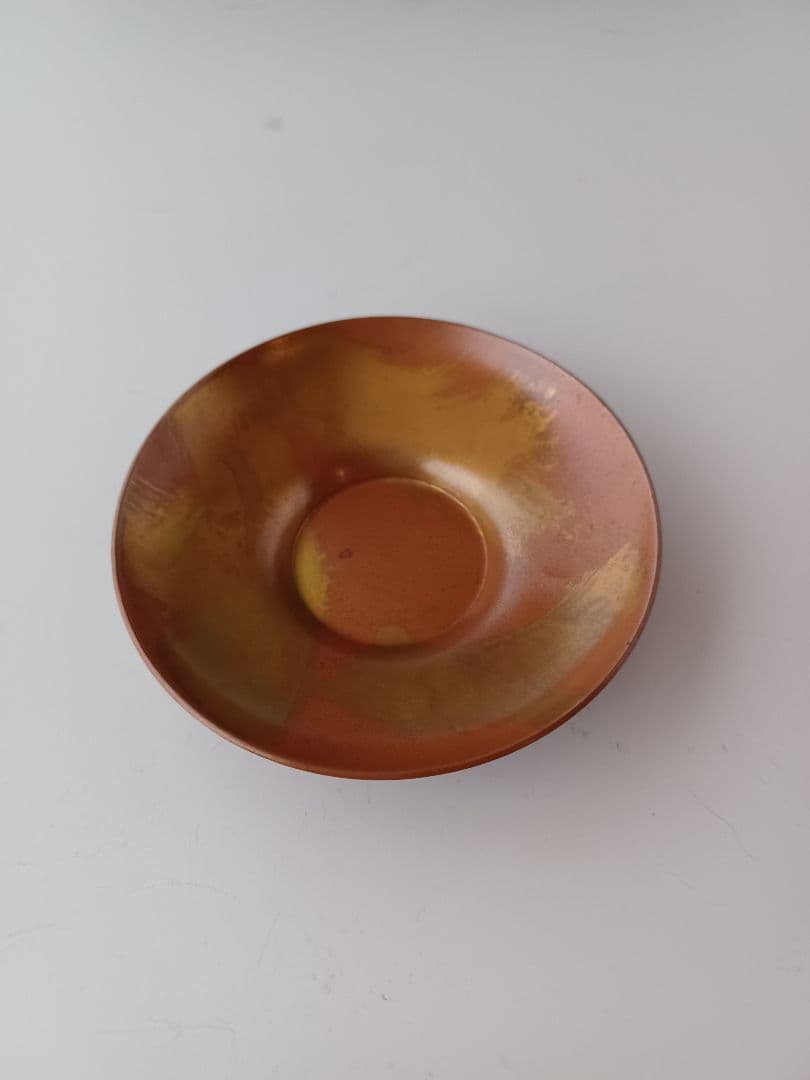 茶托 5枚セット 長寿堂製 銅製 鎚起 小さな茶托 木箱入 可愛らしい