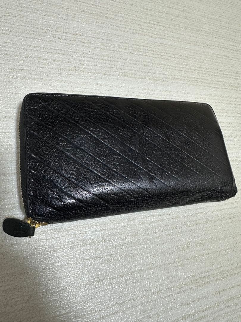 BALENCIAGA バレンシアガ レザー長財布 ブラック ロゴ控えめ 即配送の