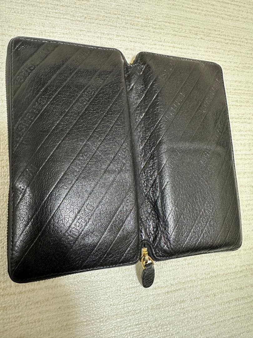 BALENCIAGA バレンシアガ レザー長財布 ブラック ロゴ控えめ 即配送の