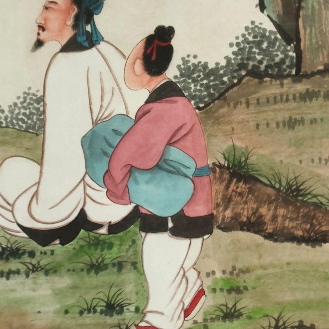 中国画 張大千 長松高士図 掛軸｜人物画｜紙本｜中堂サイズ｜