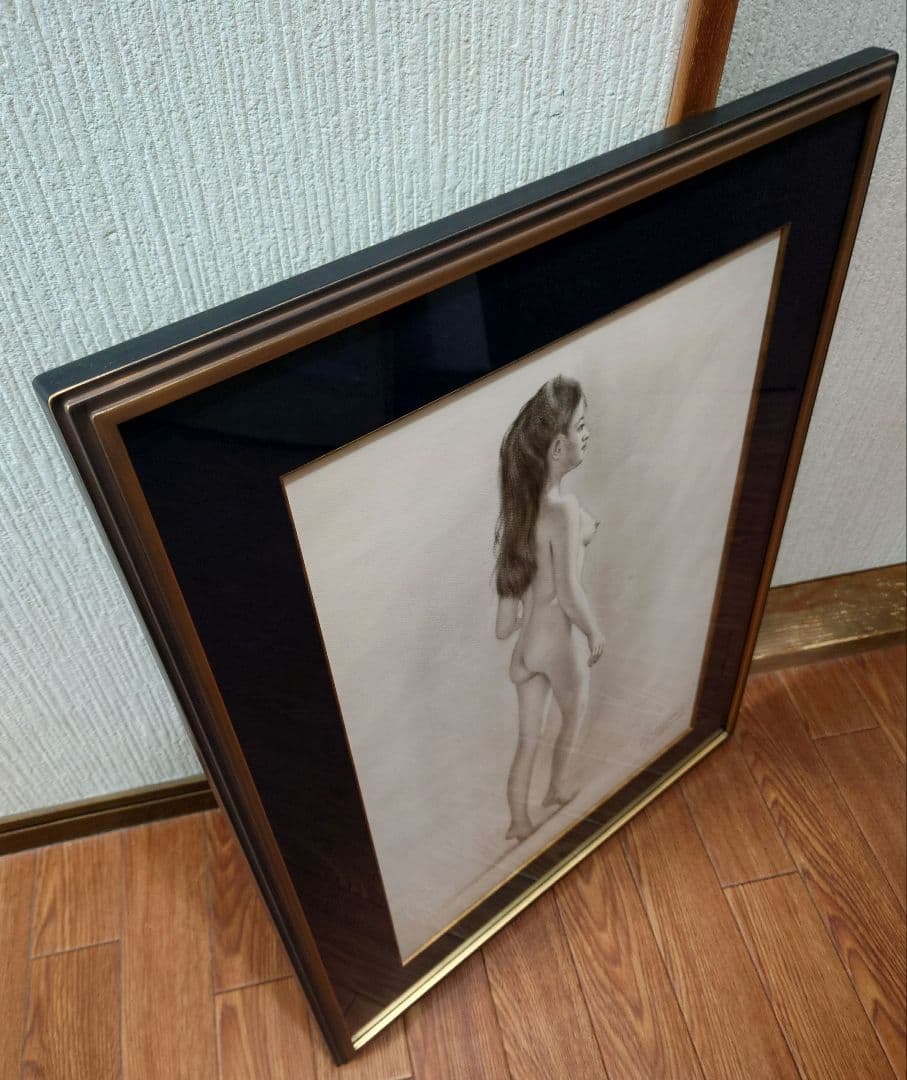 人見友紀 「ラフ」真筆 絵画 鉛筆画 裸婦 裸婦画