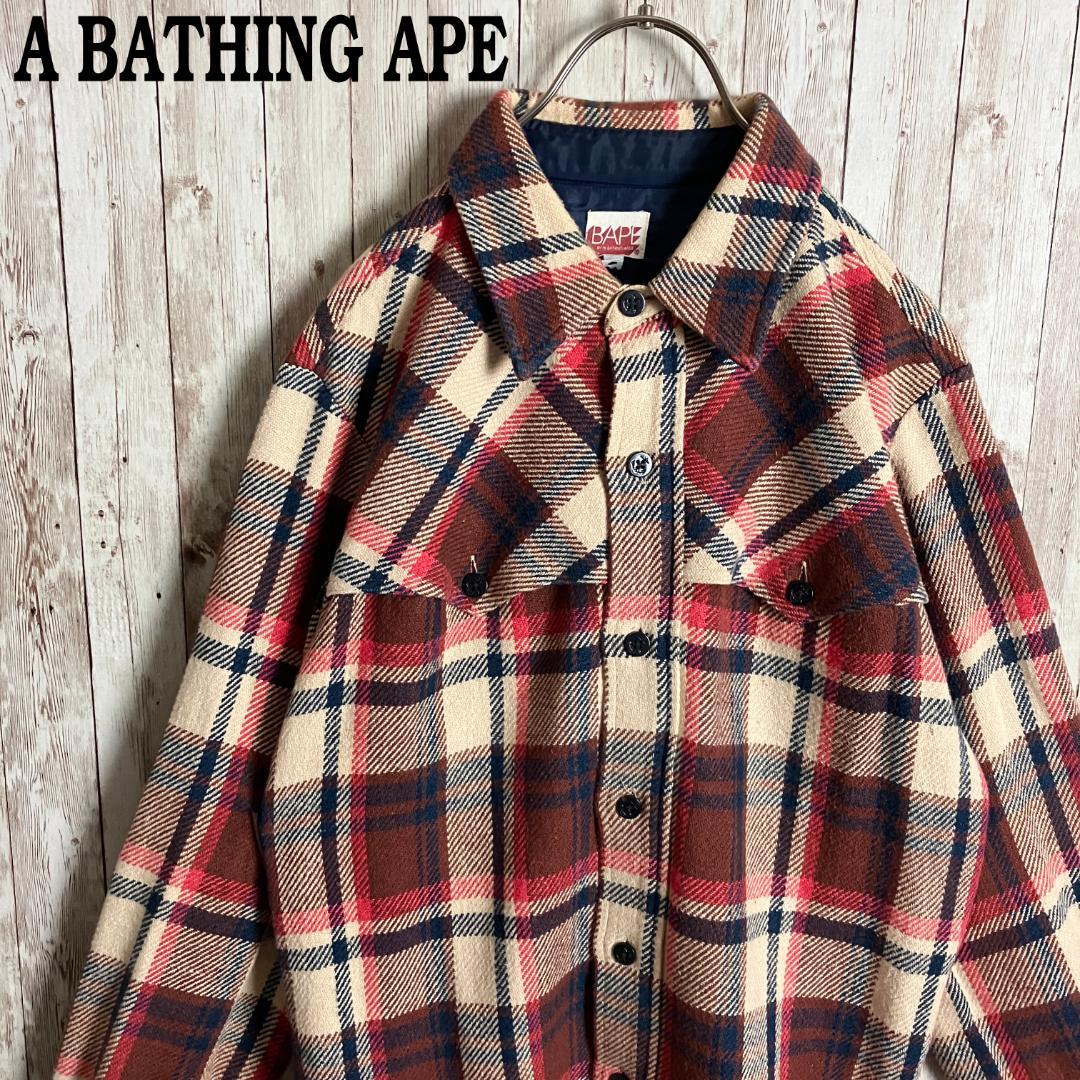 577【大人気モデル】アベイシングエイプ☆ラブジェネチェック長袖