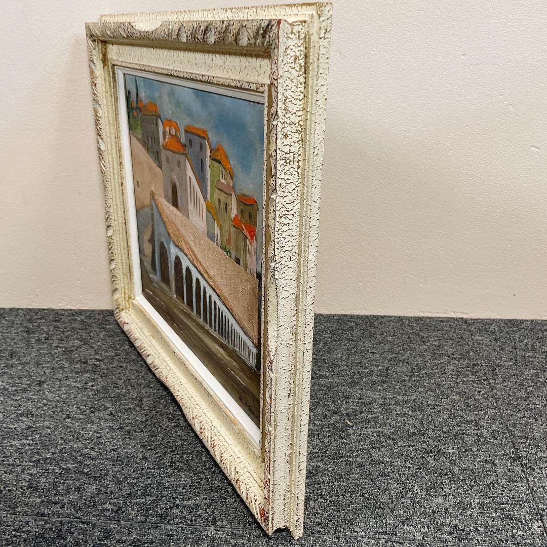 大滝真弘「アッシジ」油彩　真作 世界堂額装 風景画 イタリア