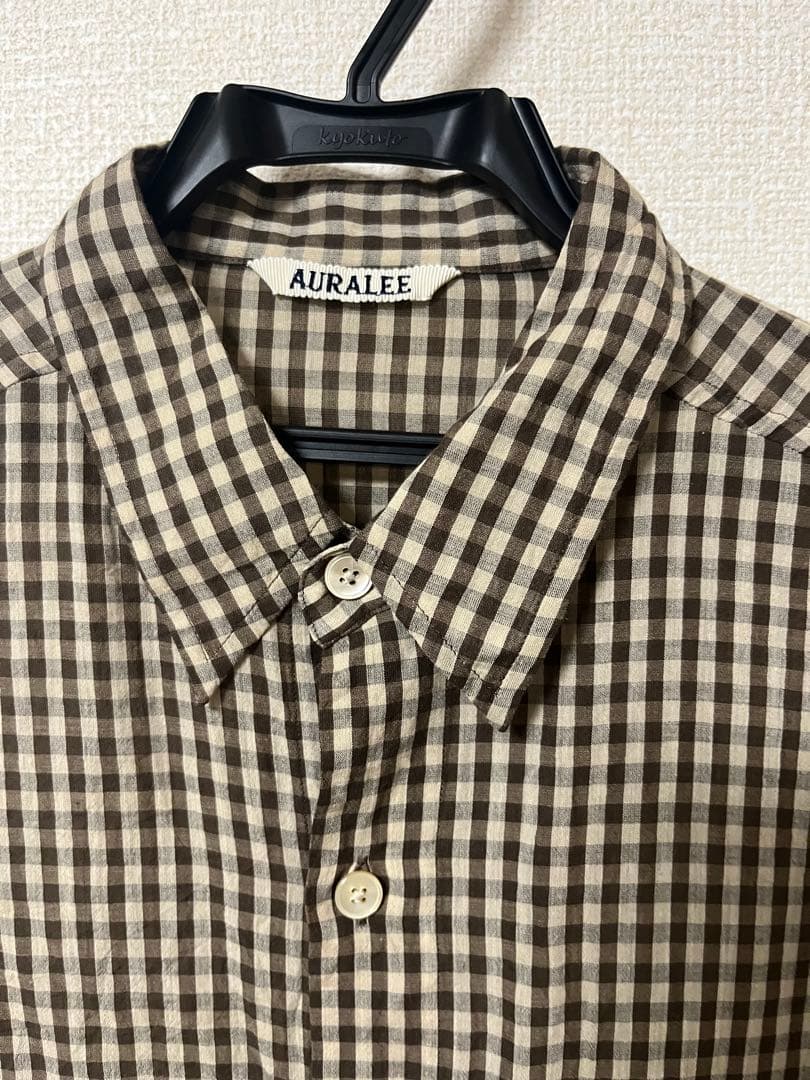 トップス AURALEE AIRY LIGHT COTTON CHECK BIGSHIRT AURALEE/オーラリー】AIRY LIGHT COTTON CHECK BIG SHIRT｜martinique