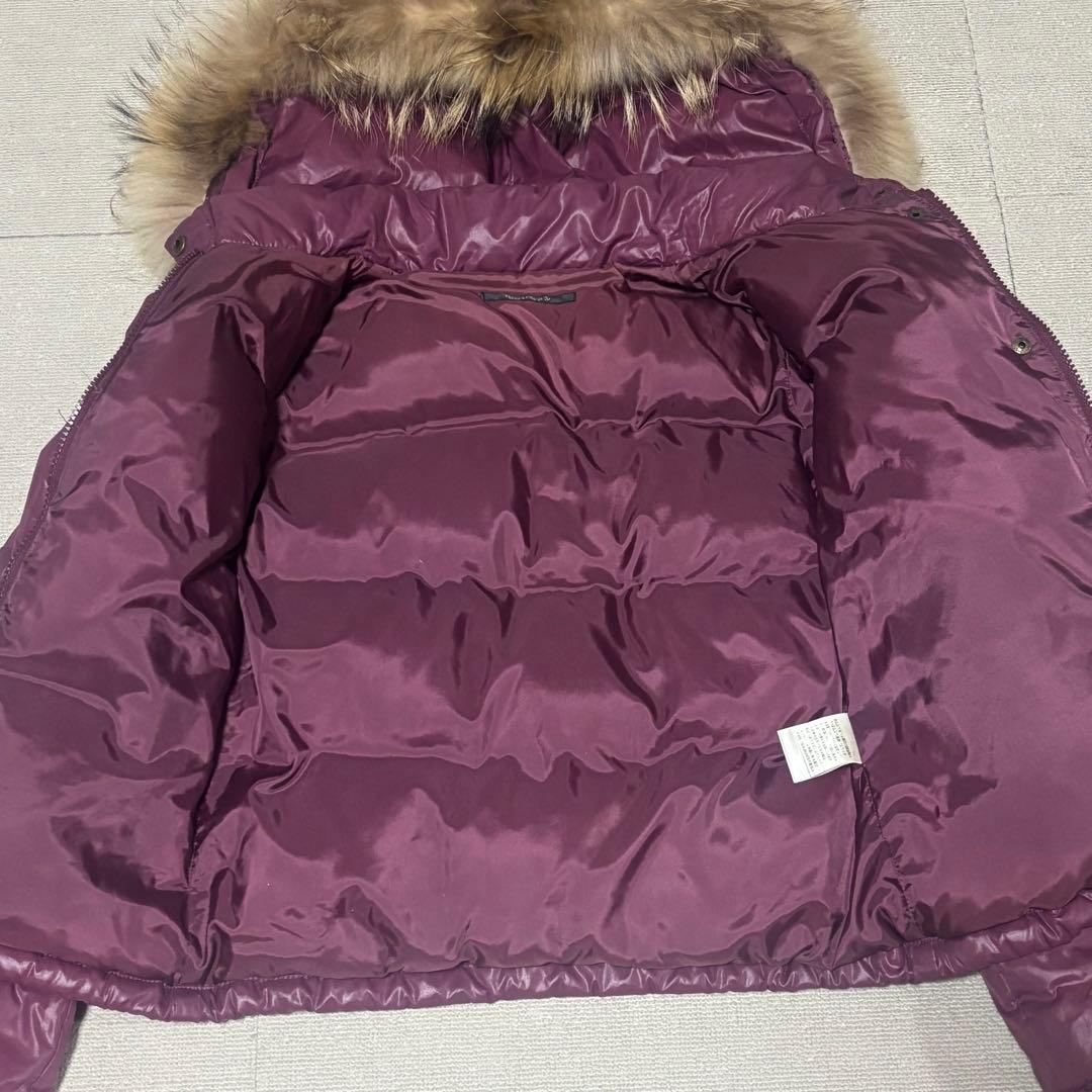 00s y2k 平成 moussy 光沢ダウン 短丈 リアルファー パープル