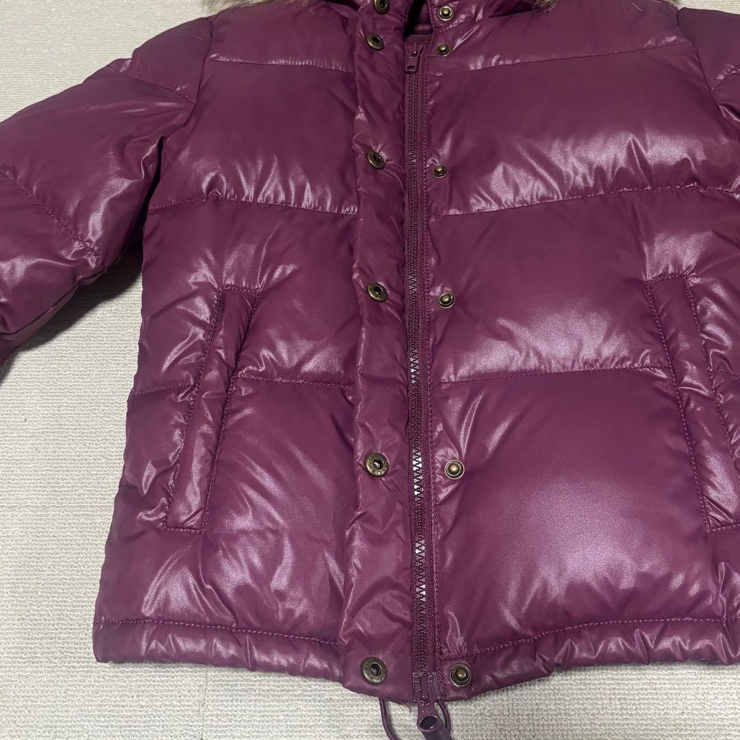 00s y2k 平成 moussy 光沢ダウン 短丈 リアルファー パープル