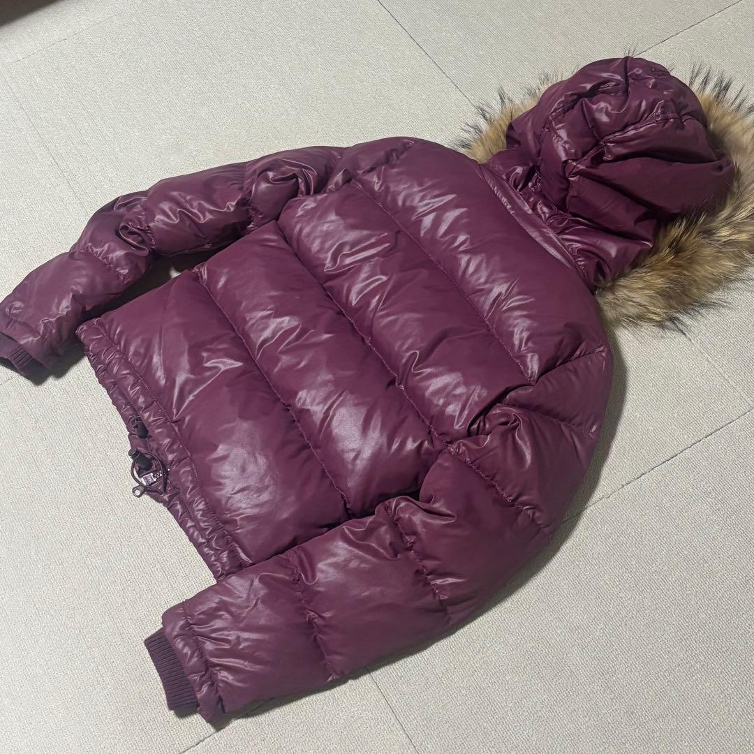 00s y2k 平成 moussy 光沢ダウン 短丈 リアルファー パープル