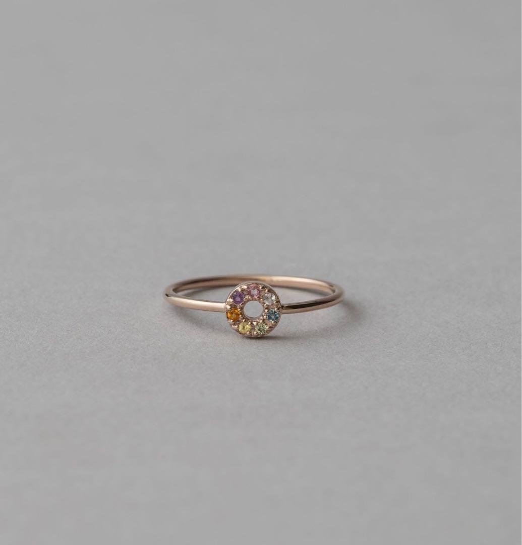 美品】ete [レインボー] K10 ナチュラルストーン リング - メルカリ