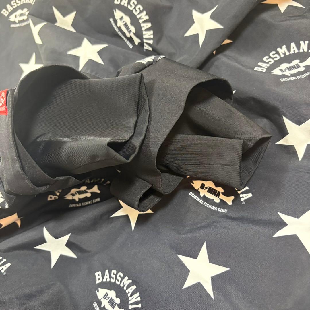 BASSMANIA バスマニア 星柄 マウンテンパーカー L 総柄 フード付