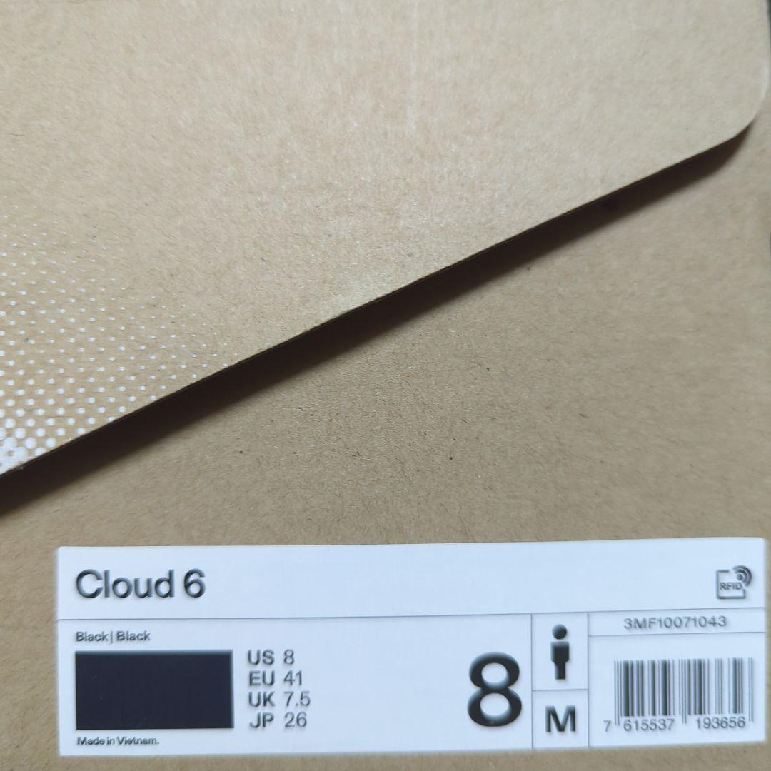 On Cloud6 メンズ 26.0cm オールブラック ランニングシューズ