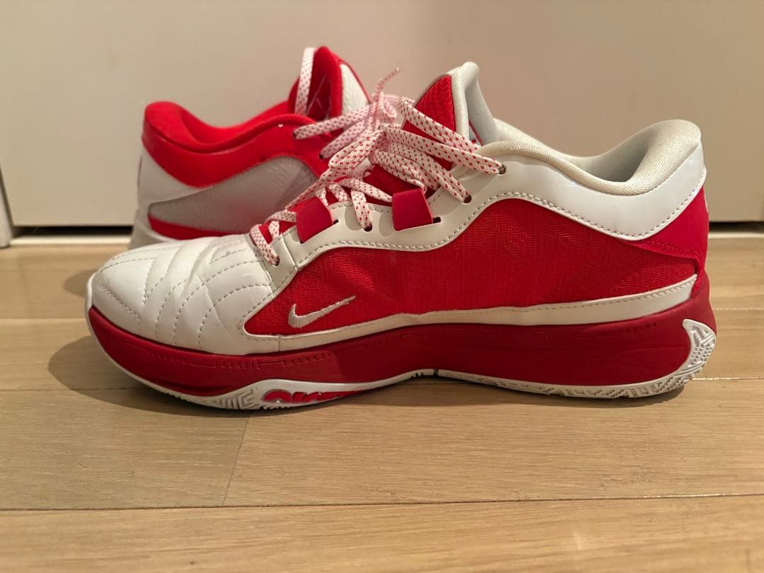 Nike Zoom バスケットボールシューズ レッド/ホワイト - メルカリ