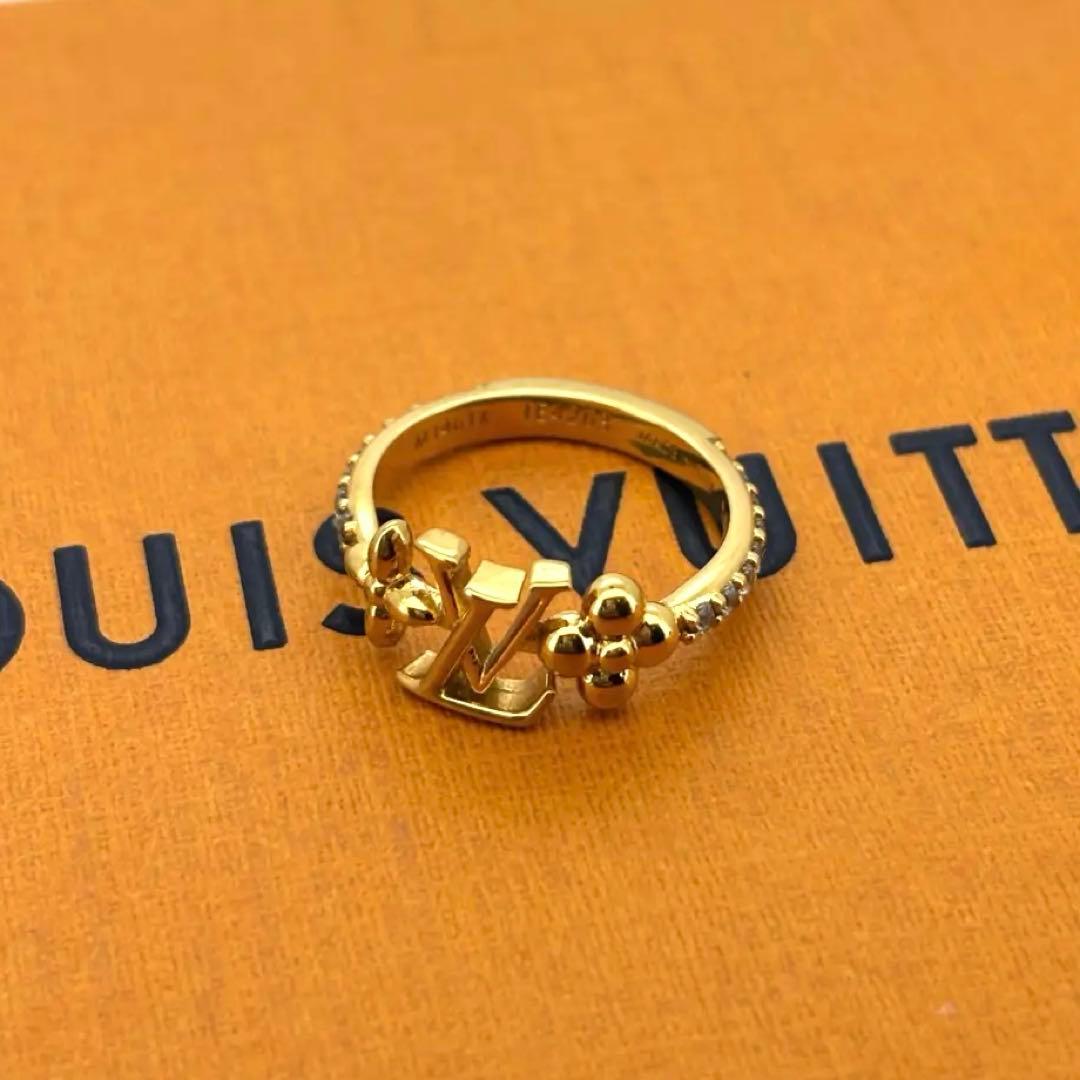 美品　ルイヴィトン リング　アイコニック　LV ストーン ゴールド 6.5号 LOUIS VUITTON ルイヴィトン リング・LV アイコニック ストラス M1463S
