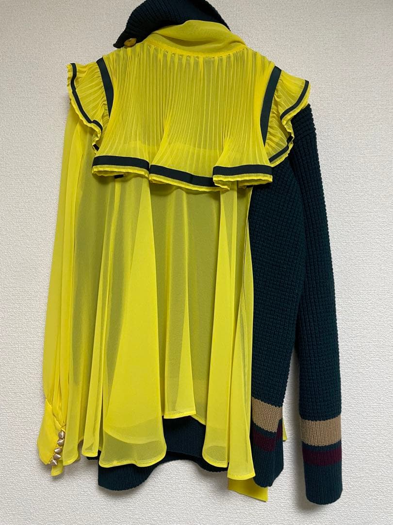 sacai 変形ニットトップス イエロー ⭐︎