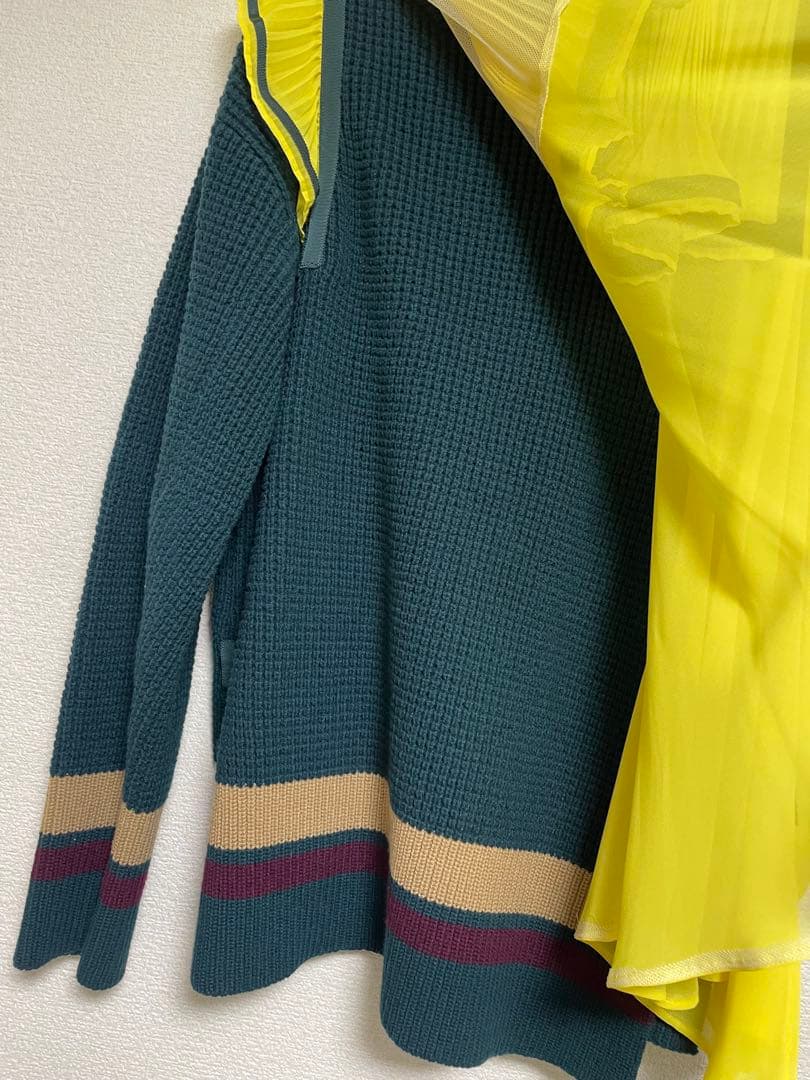 sacai 変形ニットトップス イエロー ⭐︎