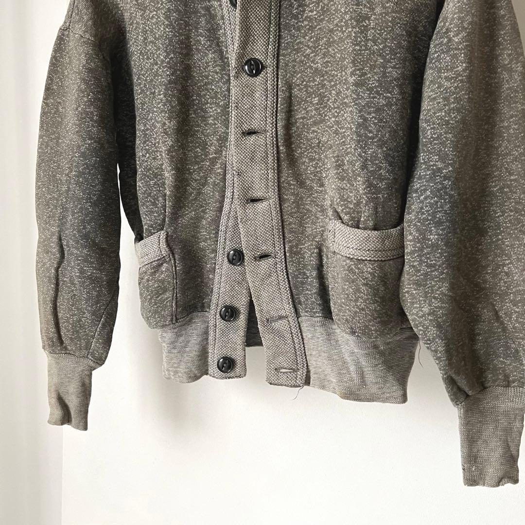 Vintage】40-50s ごま塩カーディガン スウェット 襟付き - メルカリ