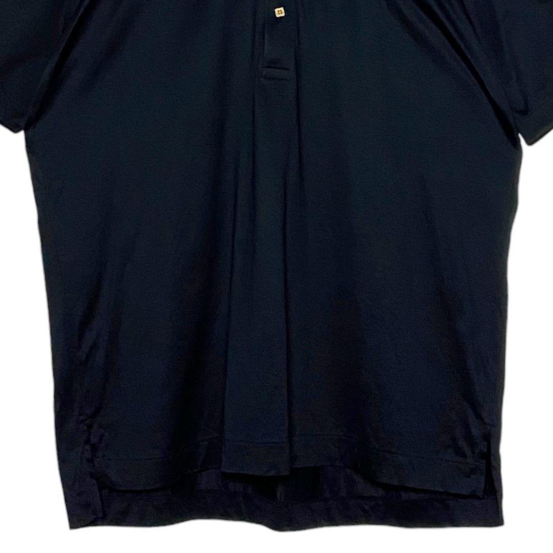 90s 日本製 J`s ポロシャツ 黒 XL ジャンボ尾崎 刺繍ロゴ ゴルフBS
