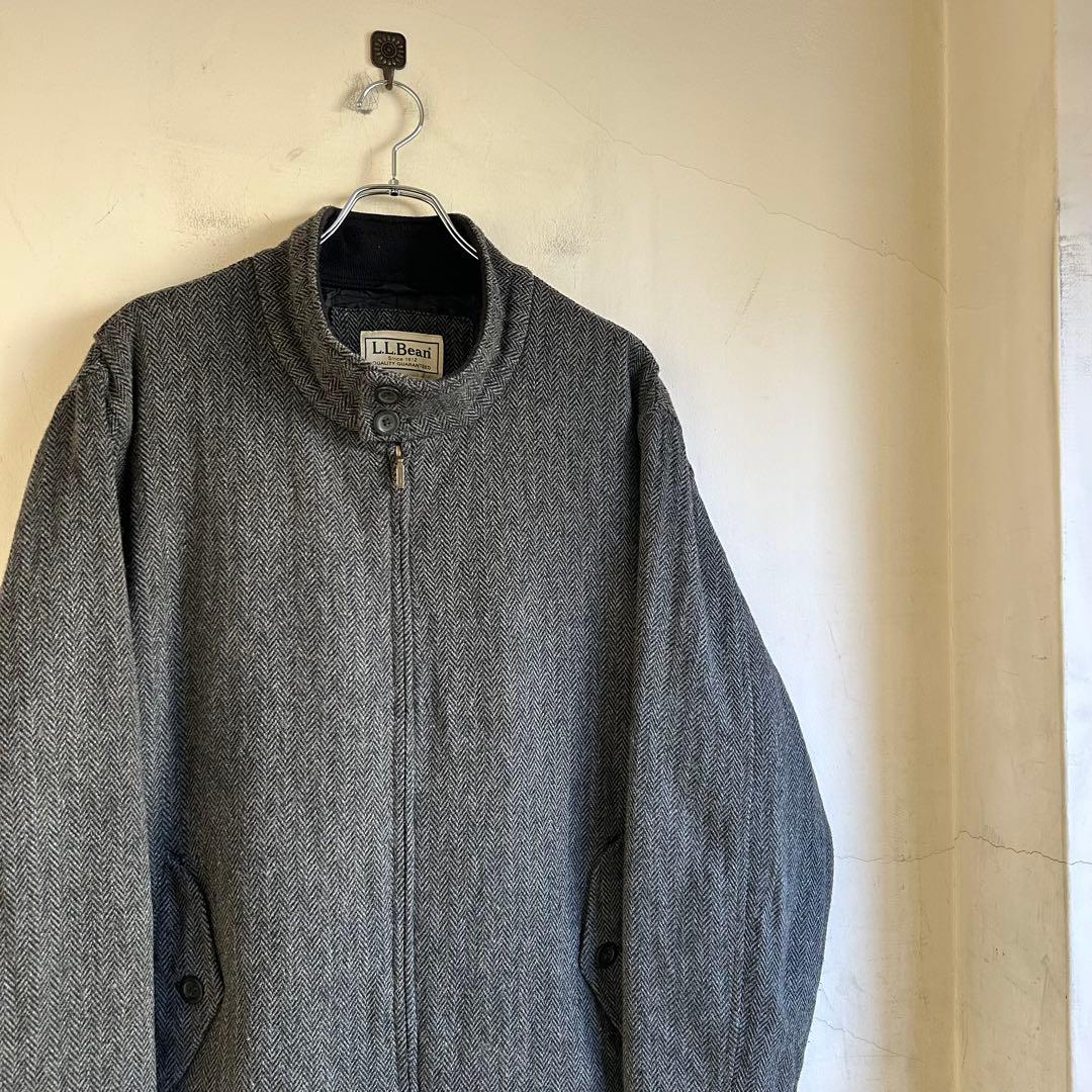 美品 L.L.Bean ヘリンボーン ツイード ハリントンジャケット