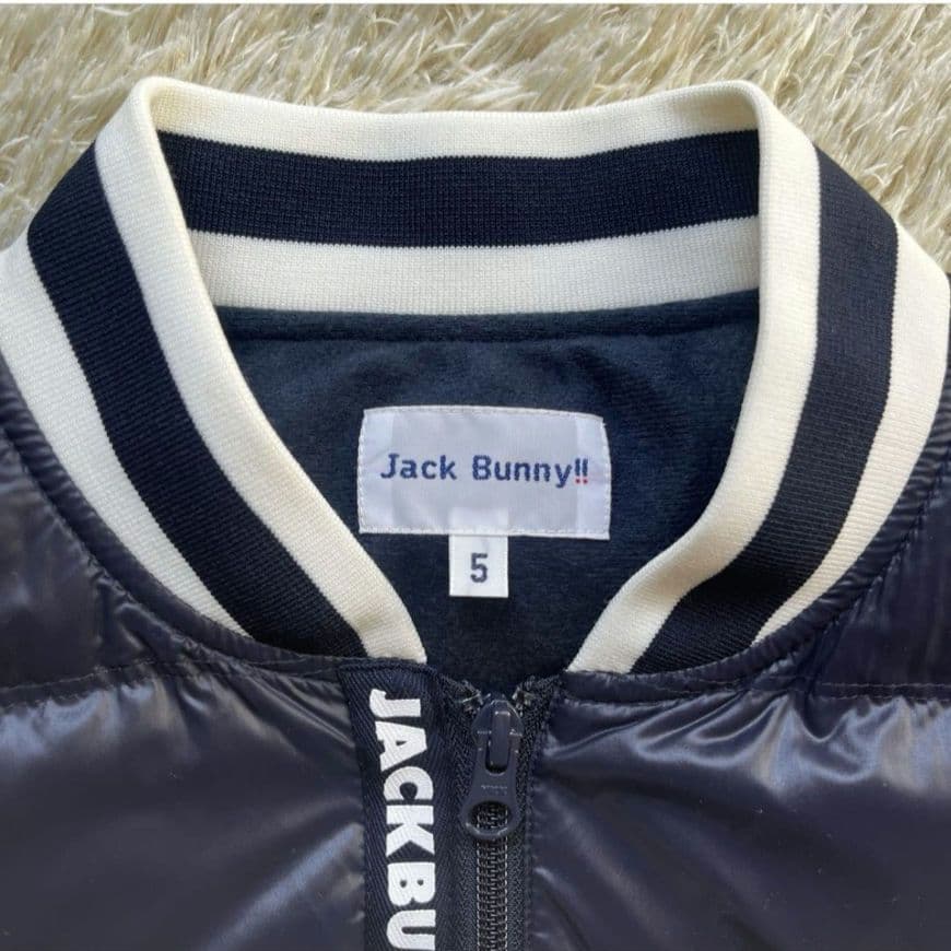 極美品 ジャックバニー ダウンベスト フルジップ ダブル サイズ5 ネイビー