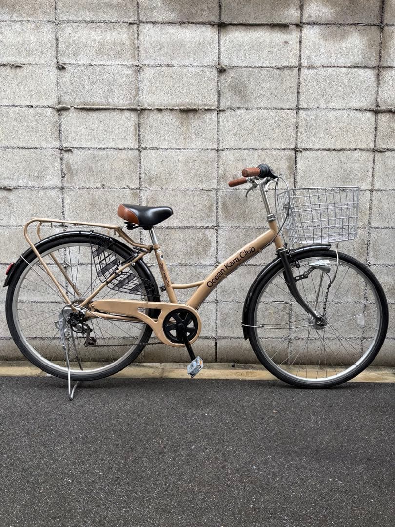 シティサイクル　brown 完成品でお届け!シティサイクル シマノ 外装6段変速 20インチ オート