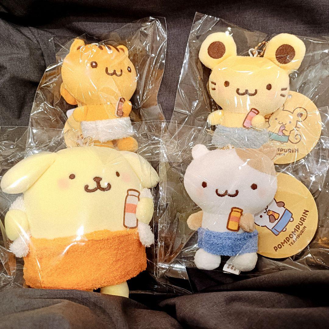 ポムポムプリン ほかほかリラックスタイム むにゅぐるみマスコット4点