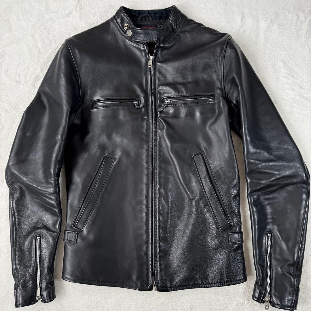 666 シングル ライダース ジャケット 32 XS レザー ブラック UK - メルカリ