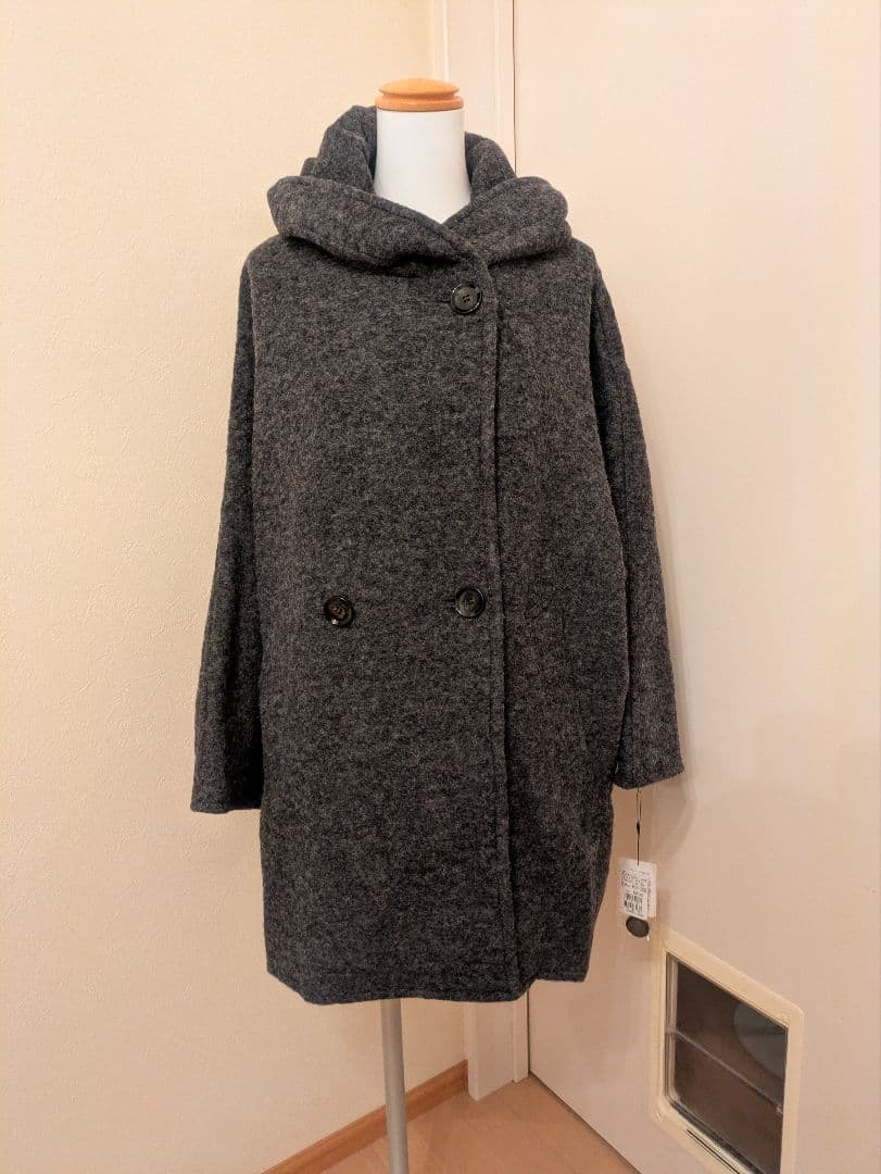 ヤマダヤ CLOVE 圧縮ウールフードコート チャコールグレー