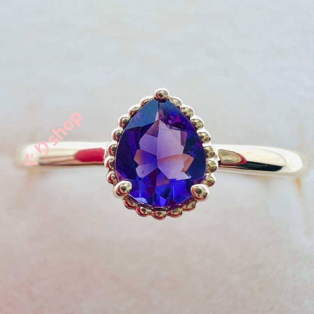 ESTELLE K10 イエローゴールド アメシスト リング 19号 - メルカリ