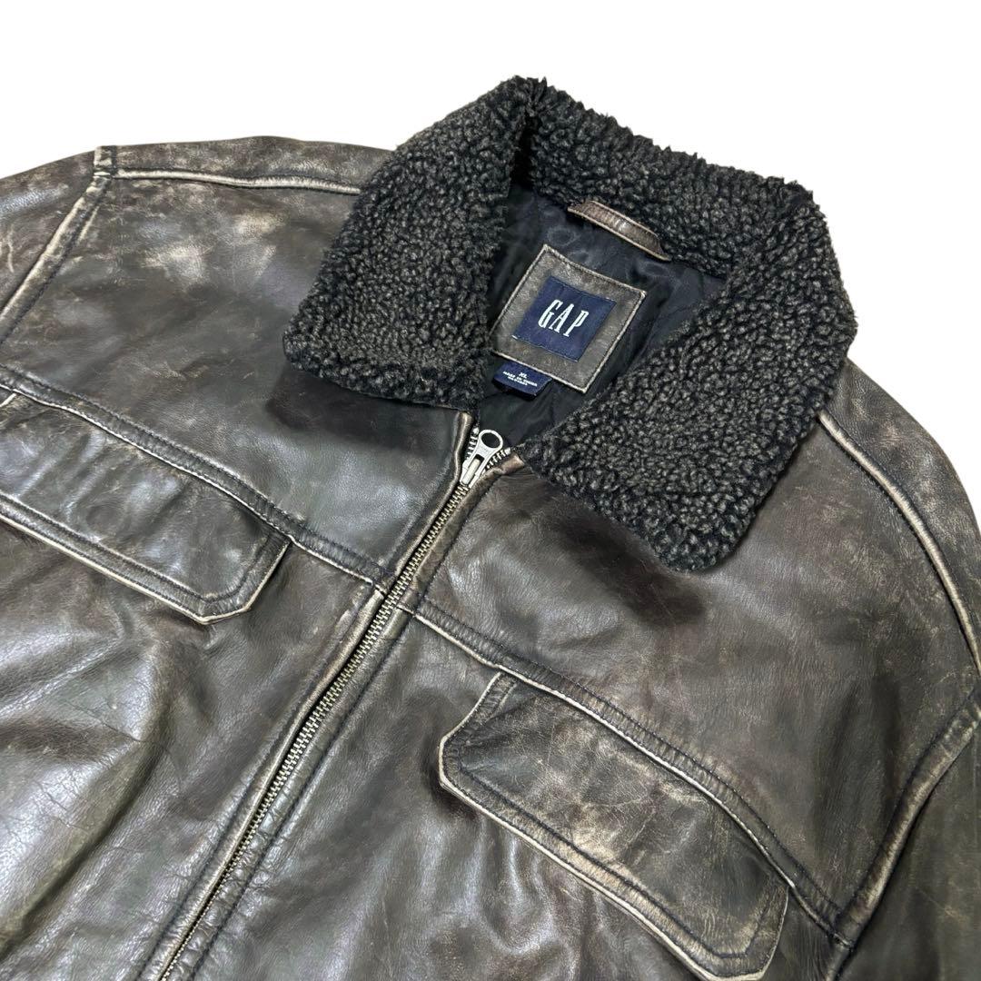 ああああ様専用】OLDGAP レザージャケット ダークブラウン ダメージ