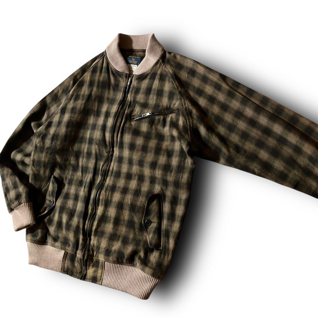 ウールリッチWoolrichチェックブルゾンボンバージャケットCBOYブラウン