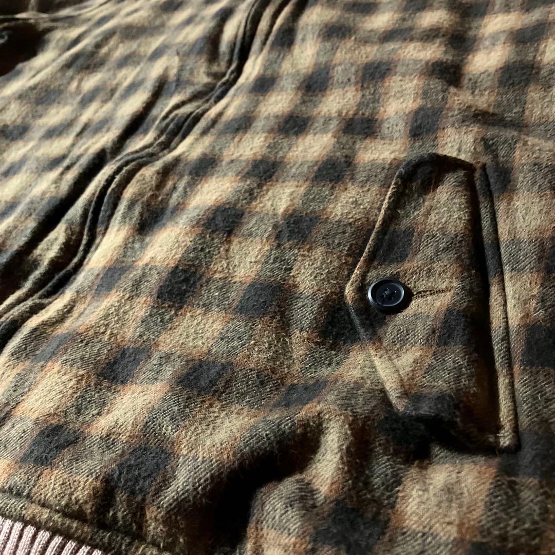ウールリッチWoolrichチェックブルゾンボンバージャケットCBOYブラウン
