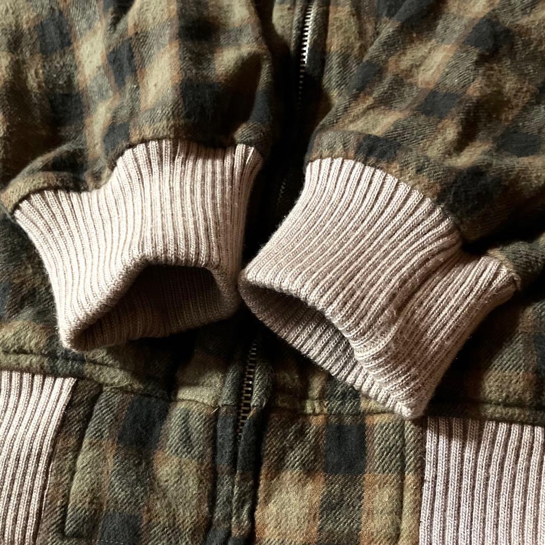 ウールリッチWoolrichチェックブルゾンボンバージャケットCBOYブラウン