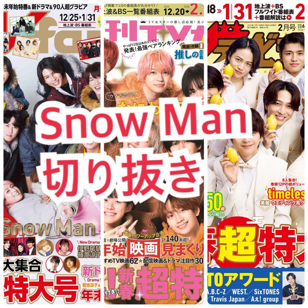 SnowMan 切り抜き 月刊TVガイド ザテレビジョン TVfan - メルカリ
