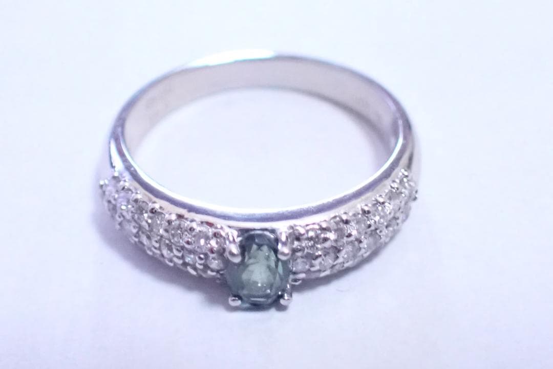 アレキサンドライト　指輪　0.41ct　ダイヤ0.43ct　10.5号