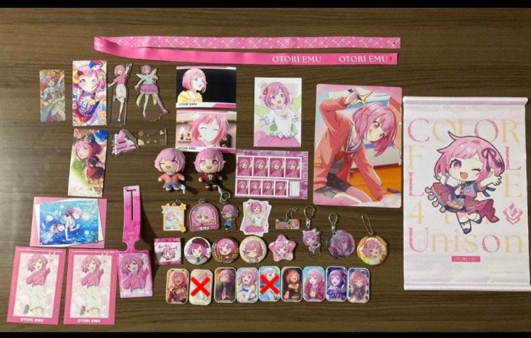 鳳えむ　グッズセット タペストリー　ポストカード　缶バッジ　アクスタ 予約商品】グリッター缶バッジ イベントイラストコレクション vol.50 B