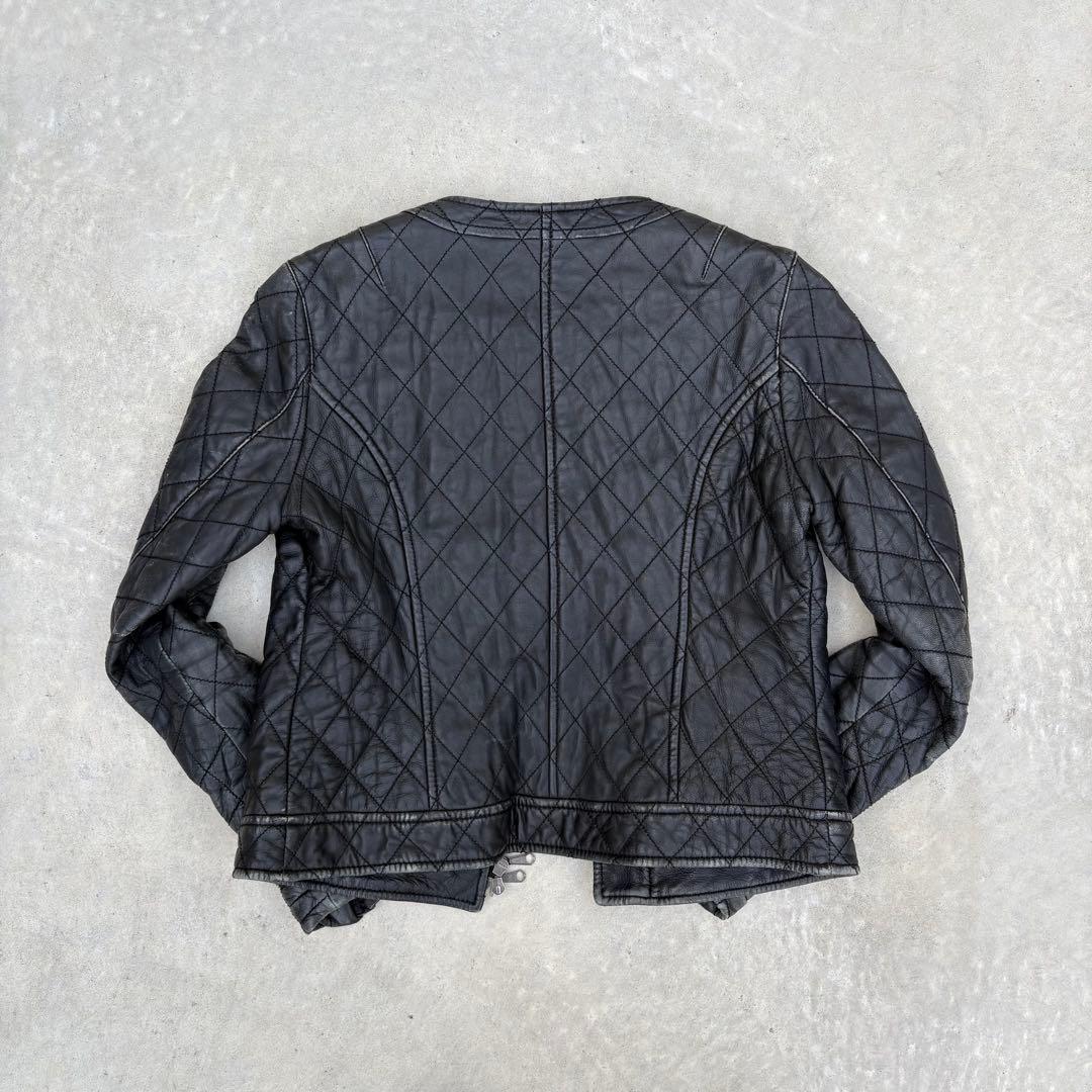 adam et Ropé 本革 ラムレザー キルティングジャケット 38 黒 - メルカリ