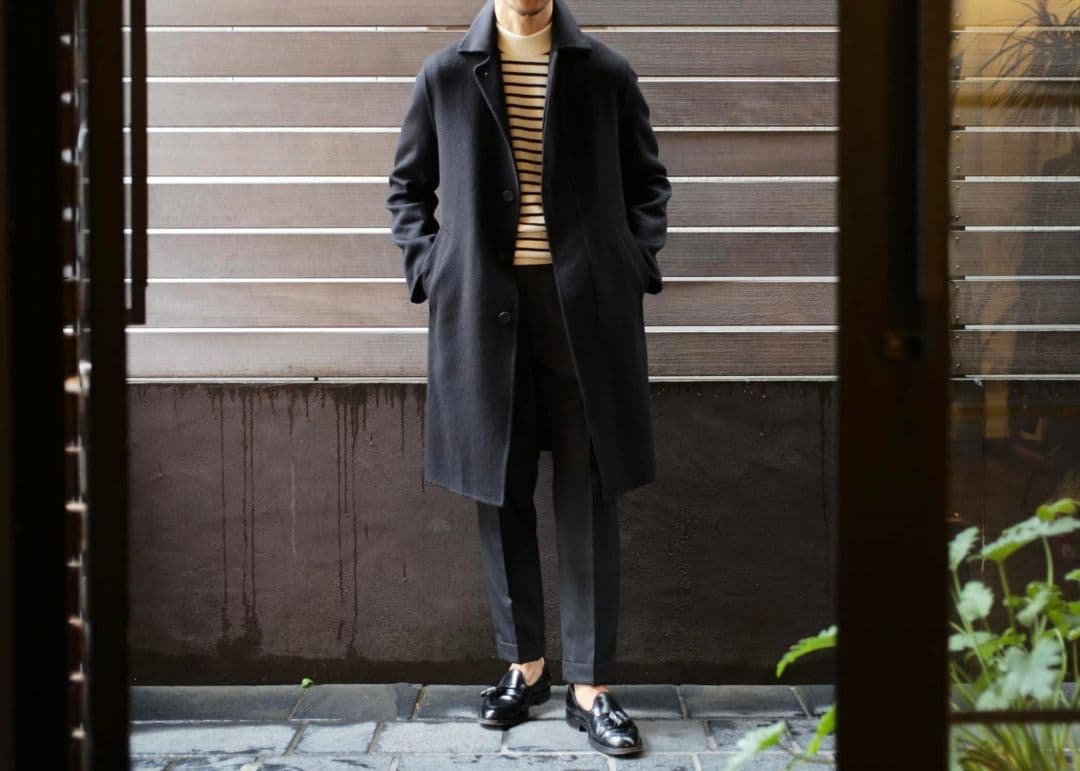 Finjack フィンジャック カシミア ダブルフェイス ベルテッドコート 46 Finjack フィンジャック コート カシミヤ ロング丈 ベルテッド