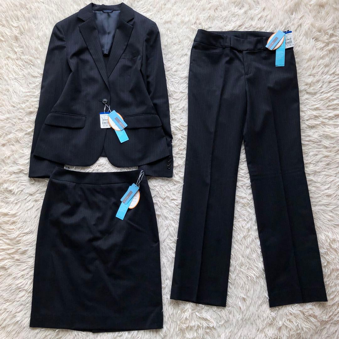 【近年 洗える 新品未使用 ３点セット】 洋服の青山　スーツ　紺　ストレッチ AOYAMA 【洋服の青山】メンズ スーツ オールシーズン ネイビー系 紺