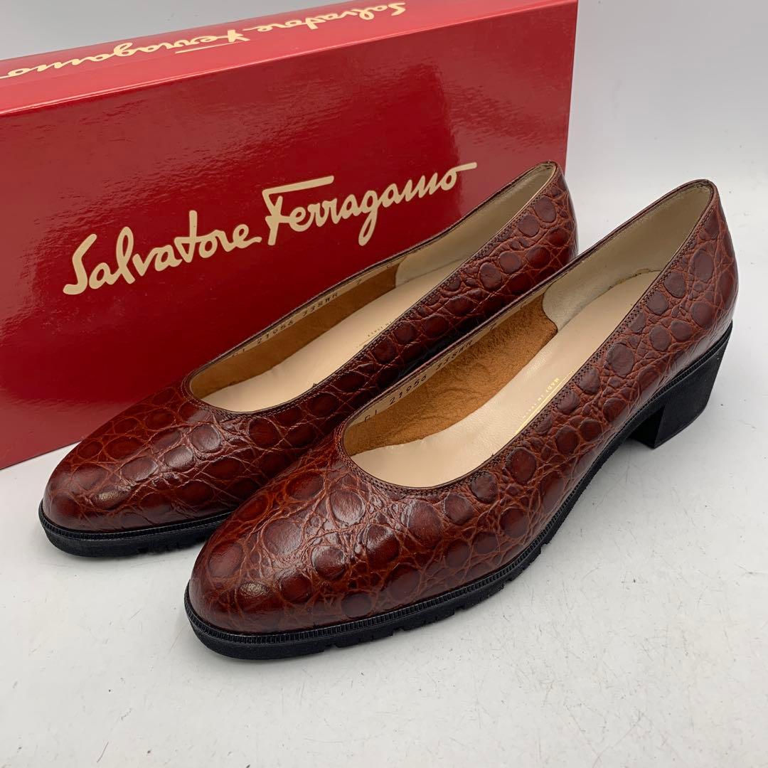 X310B フェラガモ パンプス 7C 約24cm ブラウン 楽天市場】フェラガモ パンプス ヴァラ ブラウン レディース Salvatore