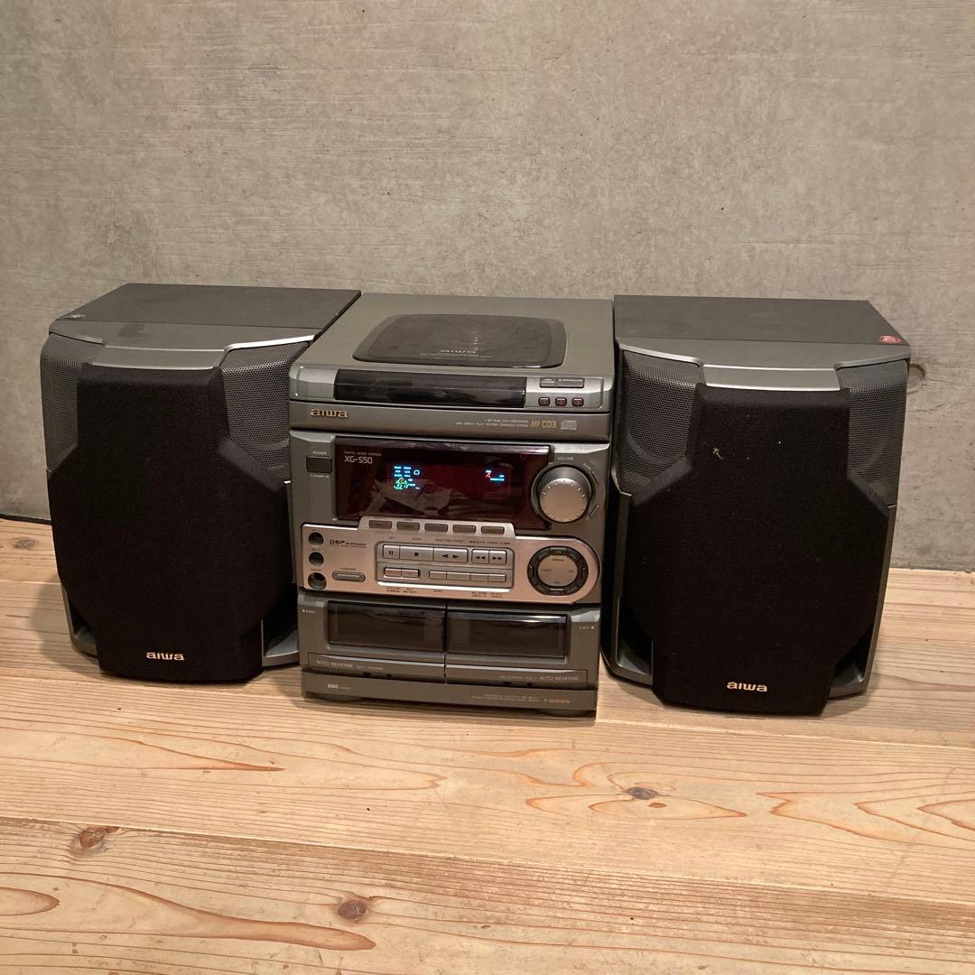 AIWA アイワ ミニコンポ XG-550 動作確認 詳細不明 ジャンク - メルカリ