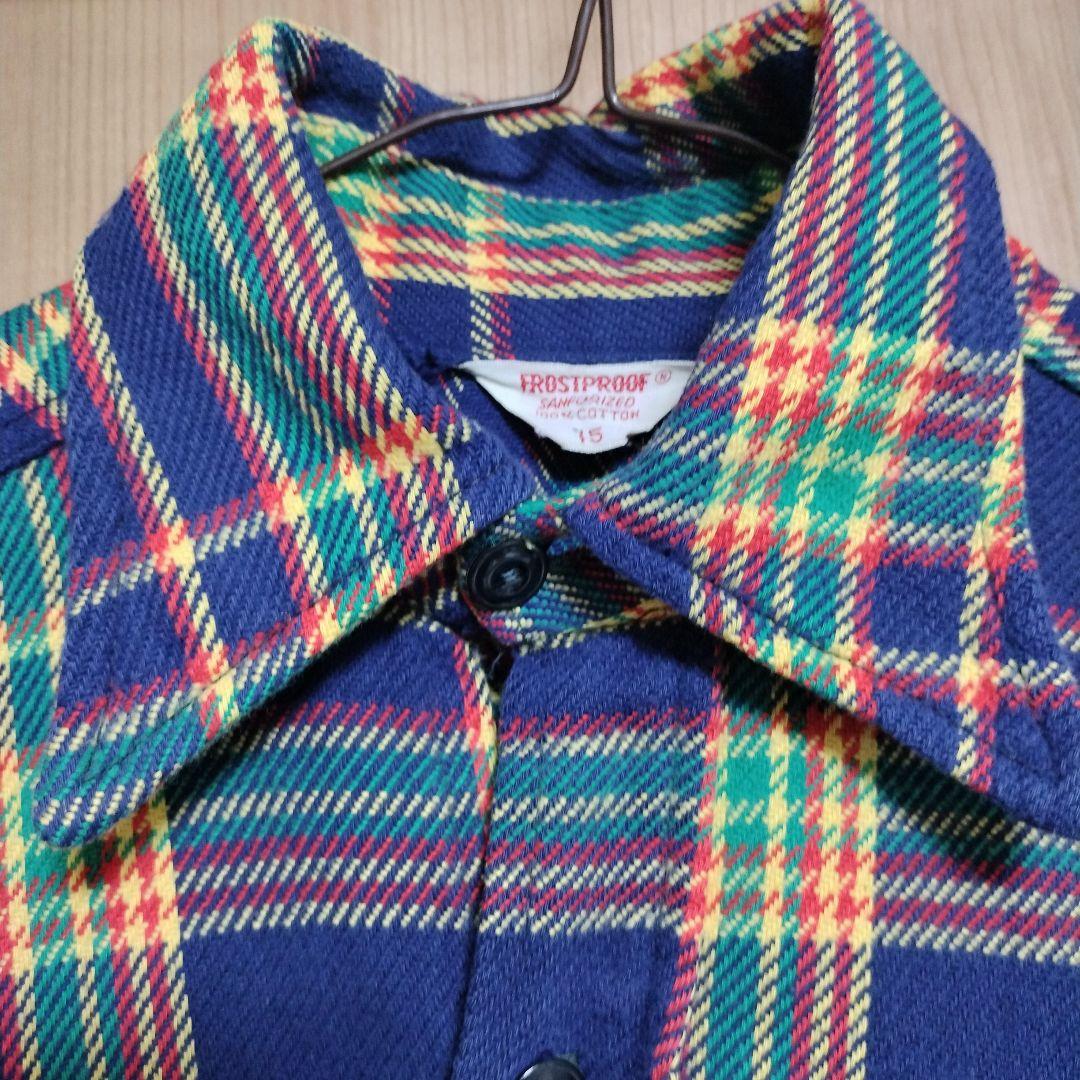 60s FROSTPROOF ビンテージ ヘビーネルシャツ ネイビー - メルカリ
