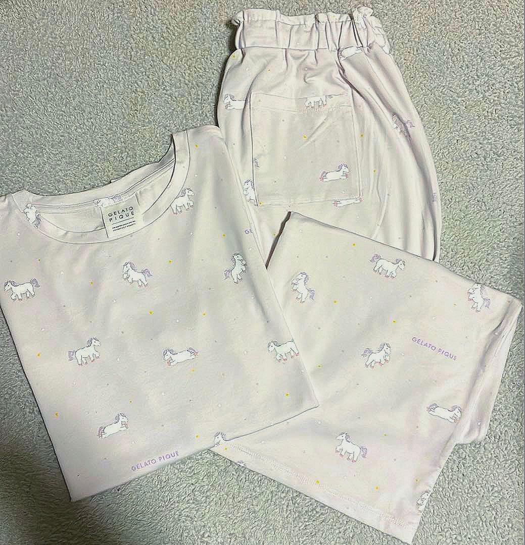 ジェラートピケ 2026福袋 ユニコーン柄ルームウェア上下セット ポスト