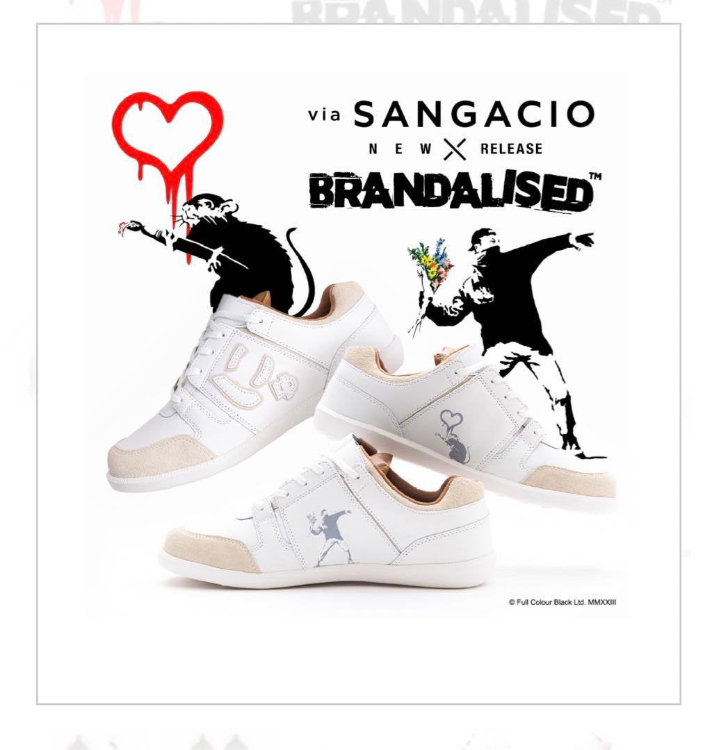 via SANGACIO×BRANDALISED』バンクシーコラボスニーカー - メルカリ