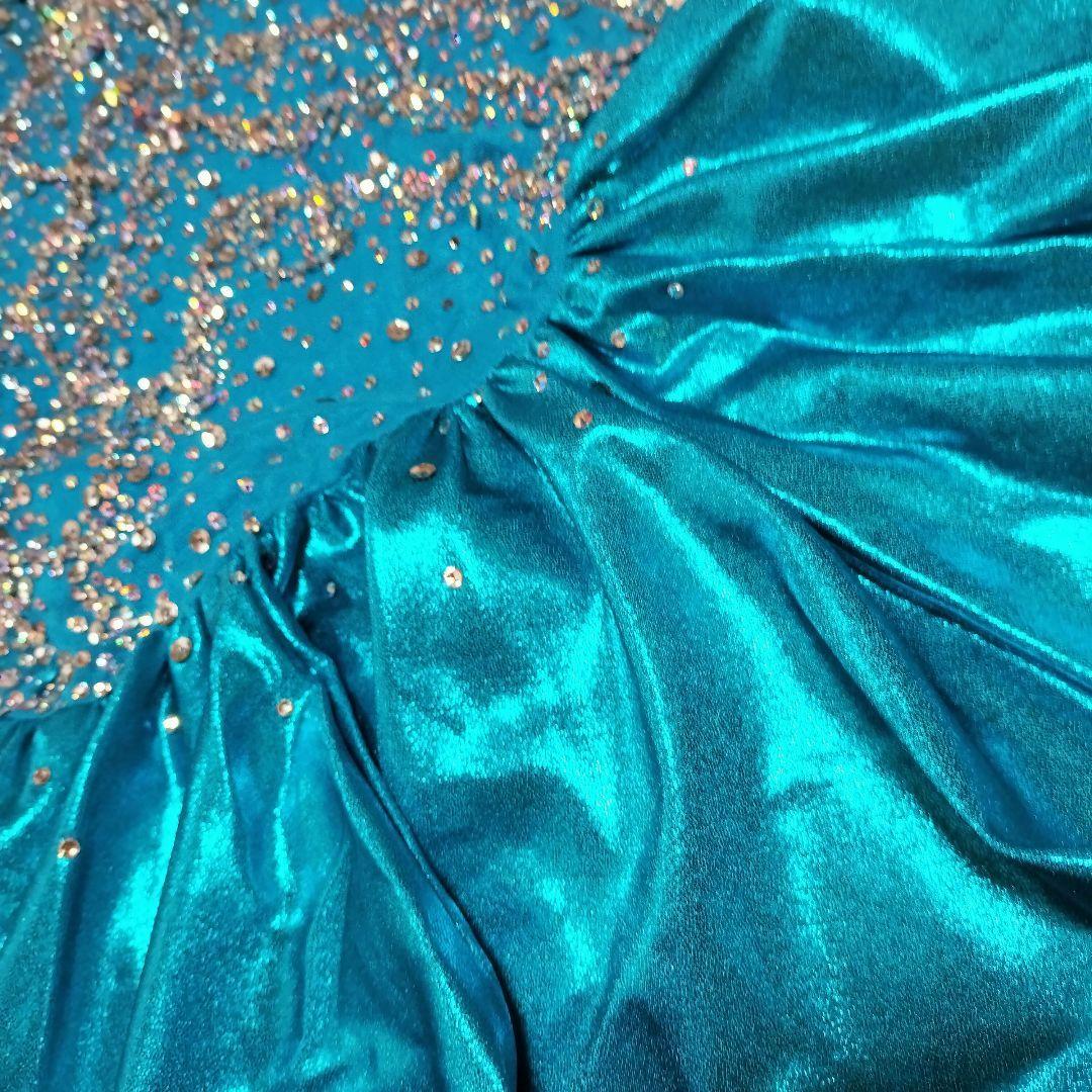 社交ダンス♡ジャンティ ラテンドレス ターコイズブルー 競技 デモ