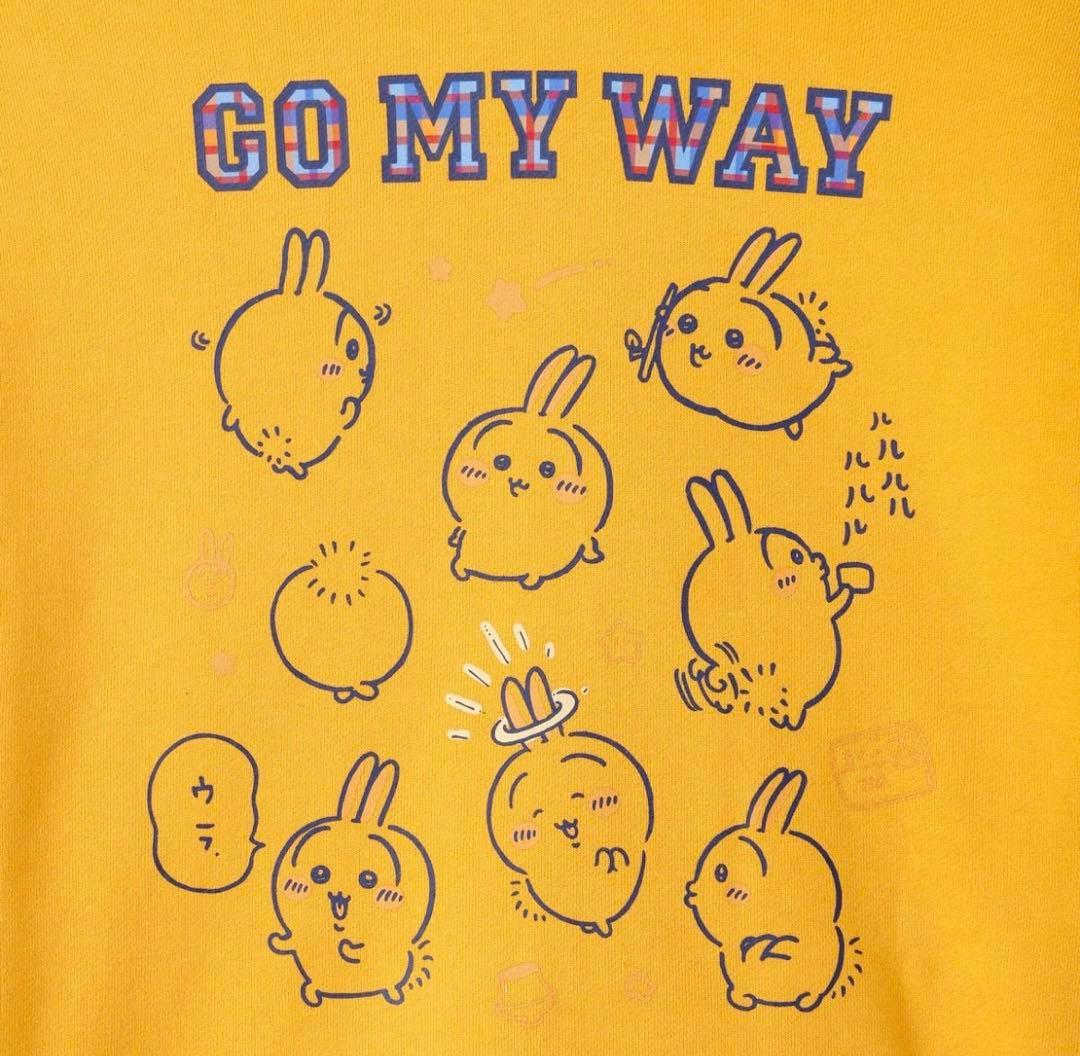 ちいかわ ZIPパーカー GO MY WAY イエロー うさぎ M