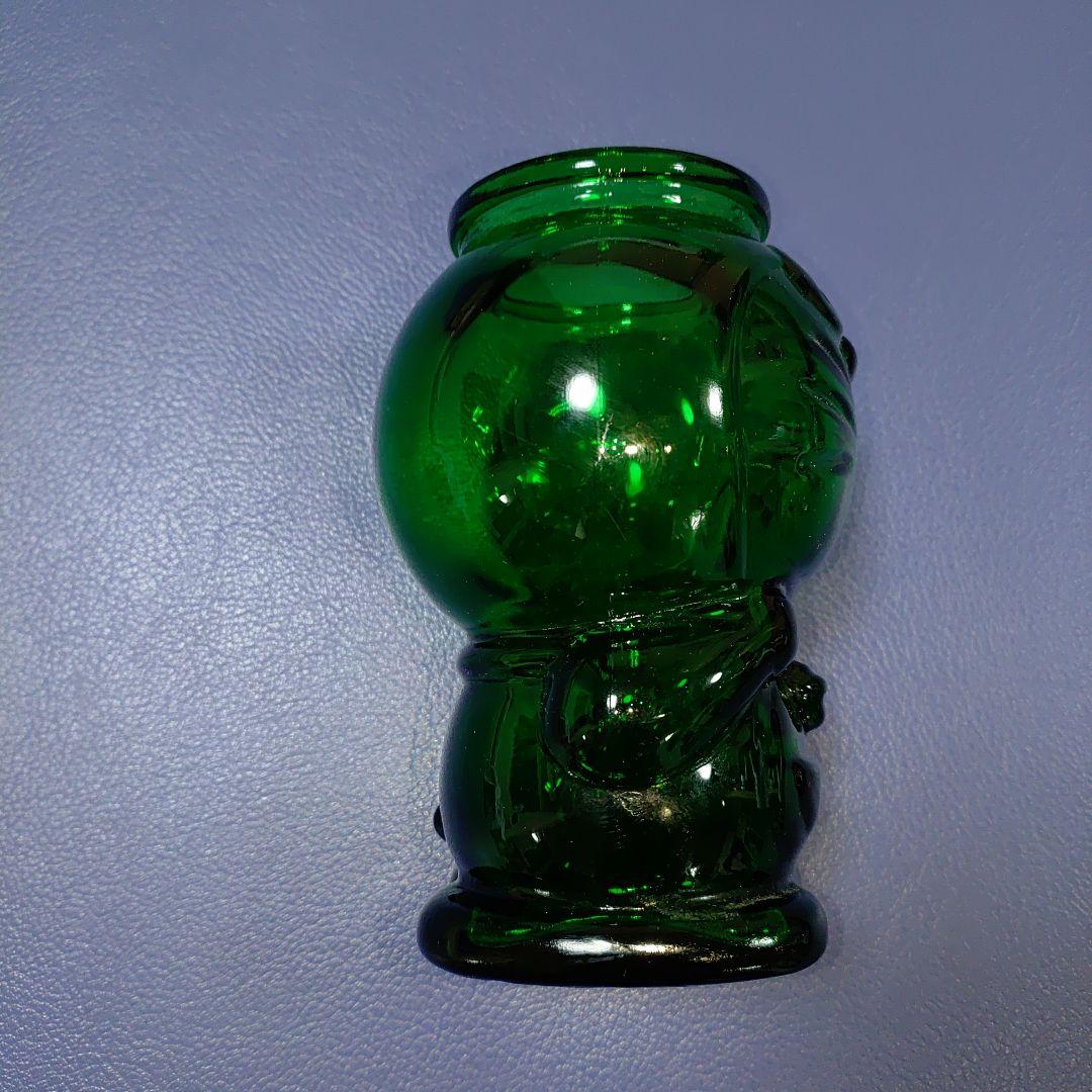 ドラえもん 藤子小学館テレビ朝日日本ガラスびん協会　深緑　蓋無し　ガラス